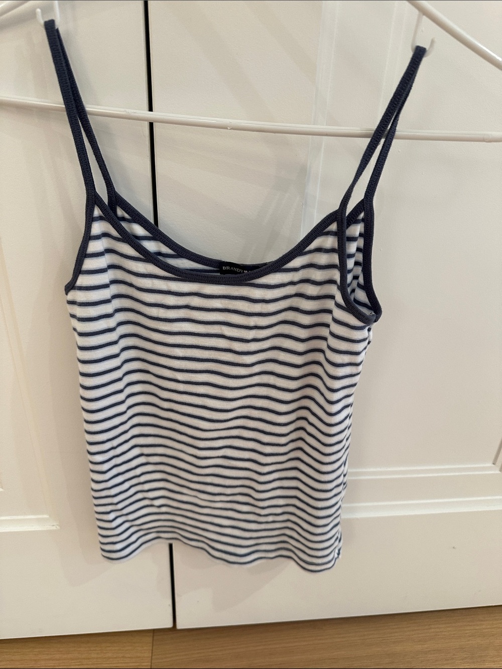 Brandy Melville Navy & White Striped Spaghetti Strap Tank